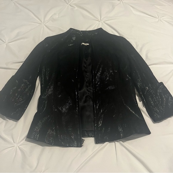 Reba Snakeskin Leather Jacket Size 4 Black Good Condition - Picture 4 of 13